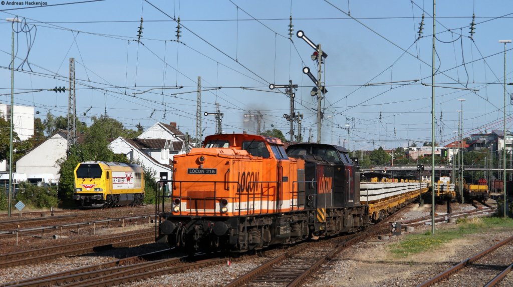 203 142-5 und 123-5 mit dem DBV 25041 (Villingen(Schwarz)-Neustadt(Schwarzw)  Ausfahrt Villingen 27.8.12