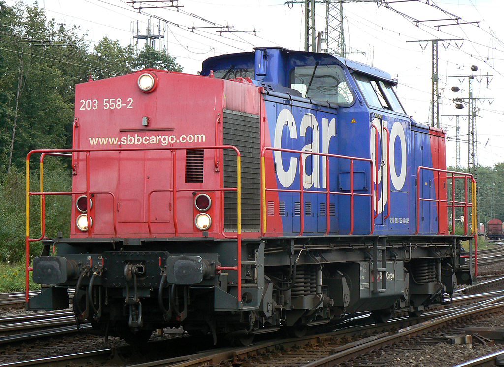 203 558-2 der SBB Cargo im Einsatz fr Chemion in Gremberg am 10.08.2010 