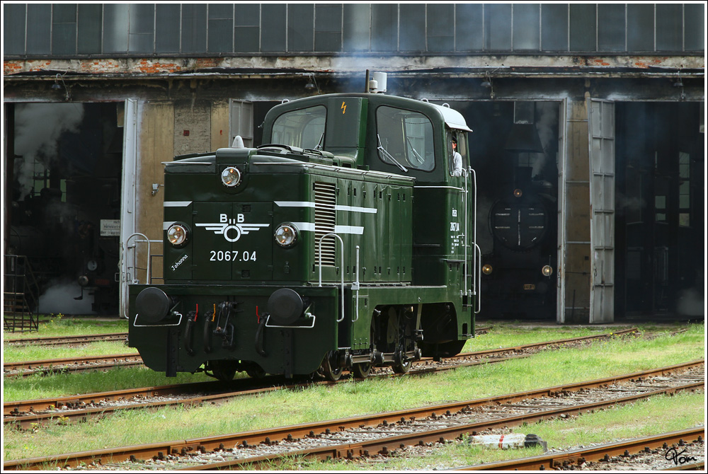 2067.04  Johanna  beim Andampfen 2012 im Eisenbahnmuseum Strasshof.
22.4.2012