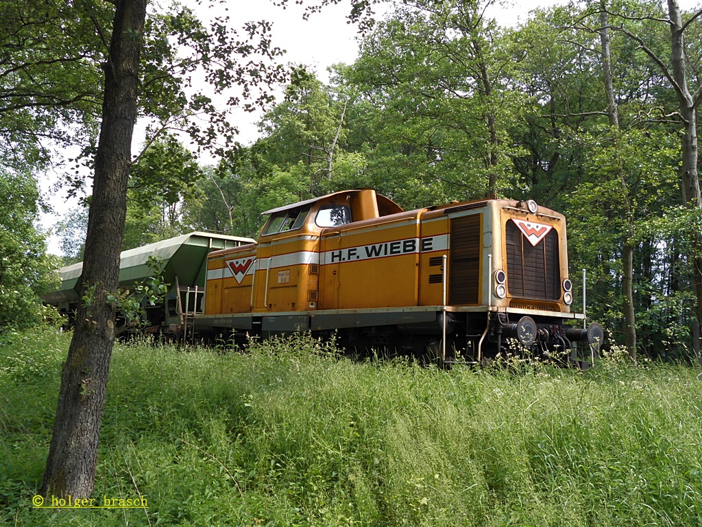 211 015-3 der firma WIEBE stand am 12.06.13 beim bhf glinde