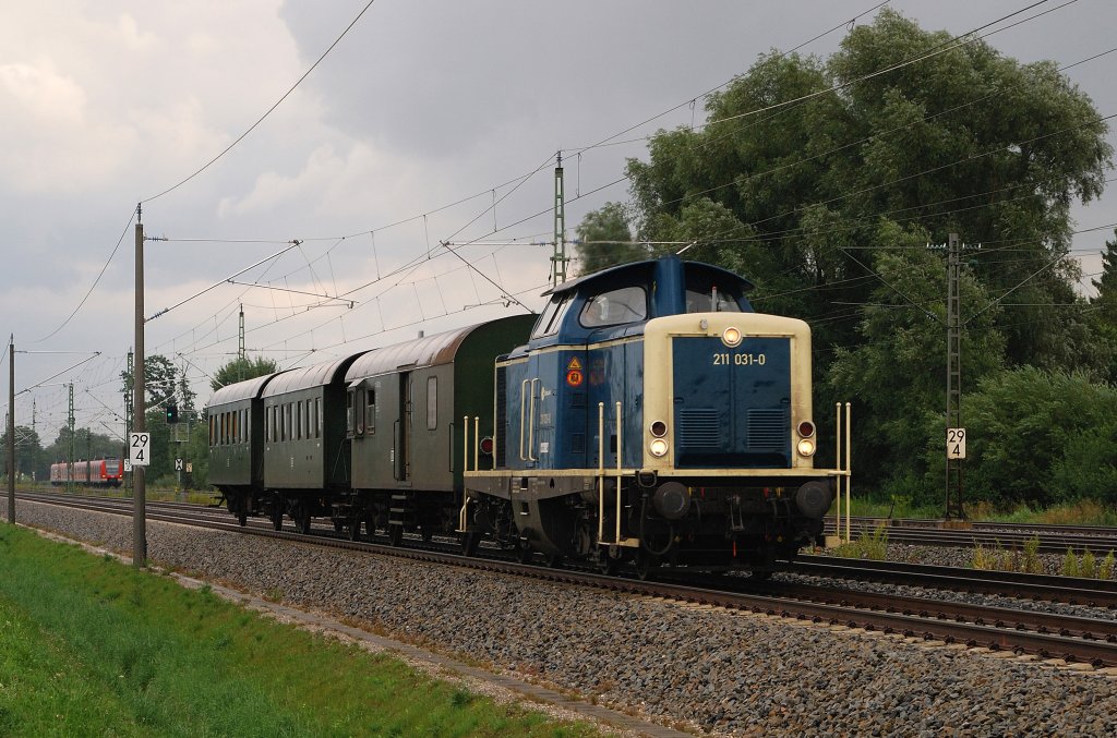 211 031 (RAN) mit DPE 88573 vor Mammendorf (30.07.2010)