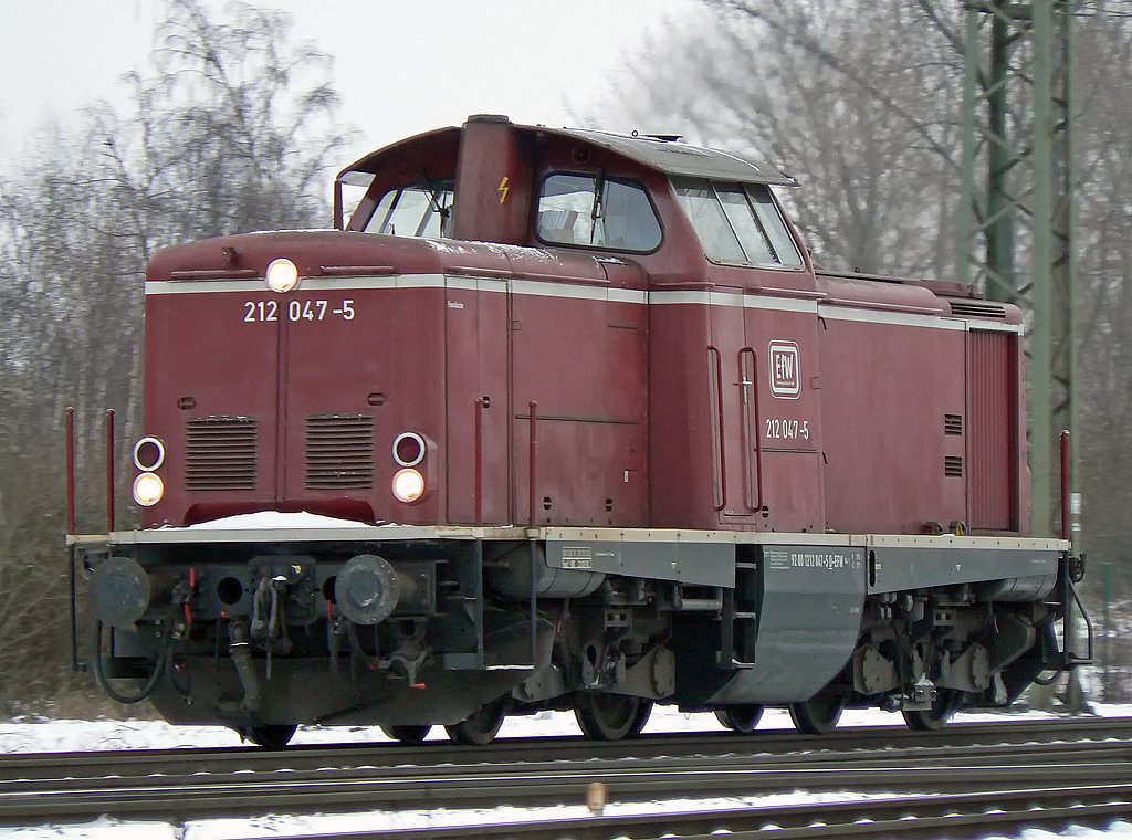 212 047-5 der EfW in Gremberg am 12.01.2010