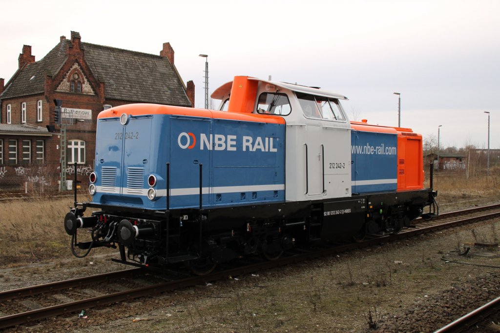 212 242-2 NBE Rail auf Abnahmefahrt am 31.01.2013 in Rathenow
