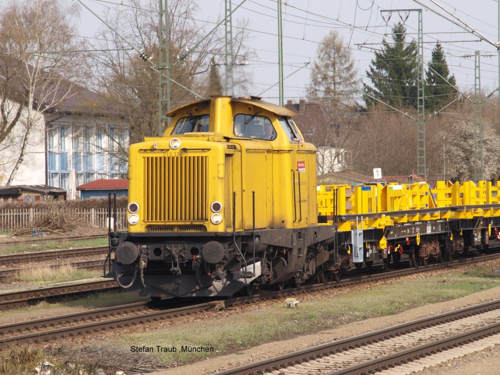 213 332-0 Bahnbau am 17.04.2013 Mnchen- Trudering