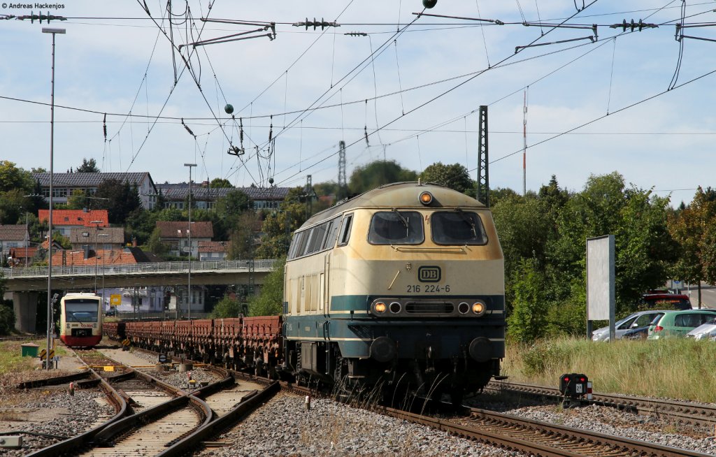 216 224-6 mit dem DBV 95727 (Mannheim Rbf-Radolfzell Gbf) in Donaueschingen 6.9.11