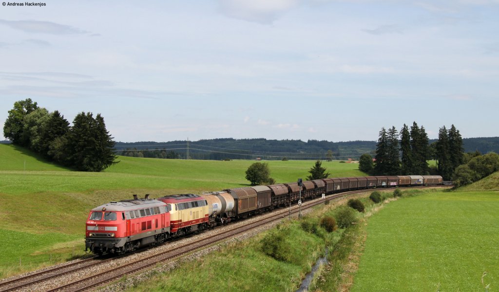 217 012-4 und 217 002-5 mit dem FS 45192 bei Grwangs 12.8.11