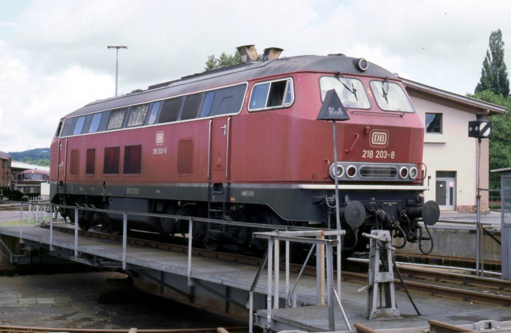 218 203-8 Bw Bayreuth im Juli 1987