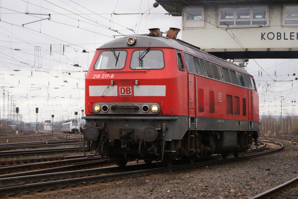 218 217-8 bei der Lokparade in Koblenz-Ltzel am 03.04.2010
