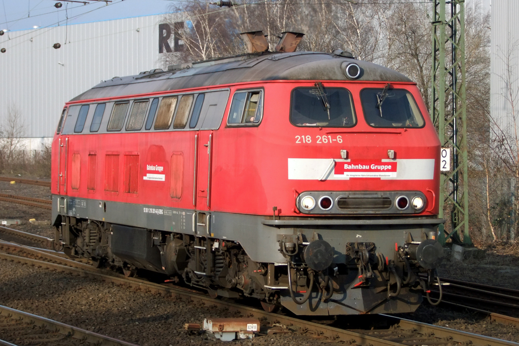 218 261-6 Bahnbau Gruppe in Recklinghausen-S�d 2.3.2011