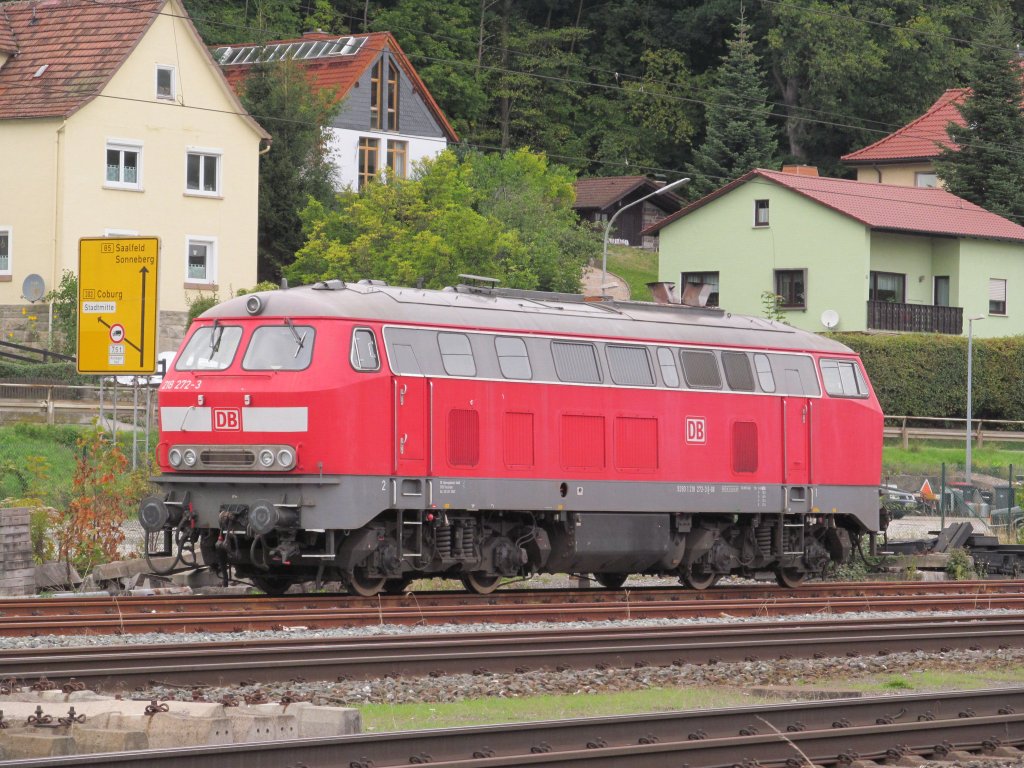 218 272-3 steht am 20. September 2012 in Kronach abgestellt.