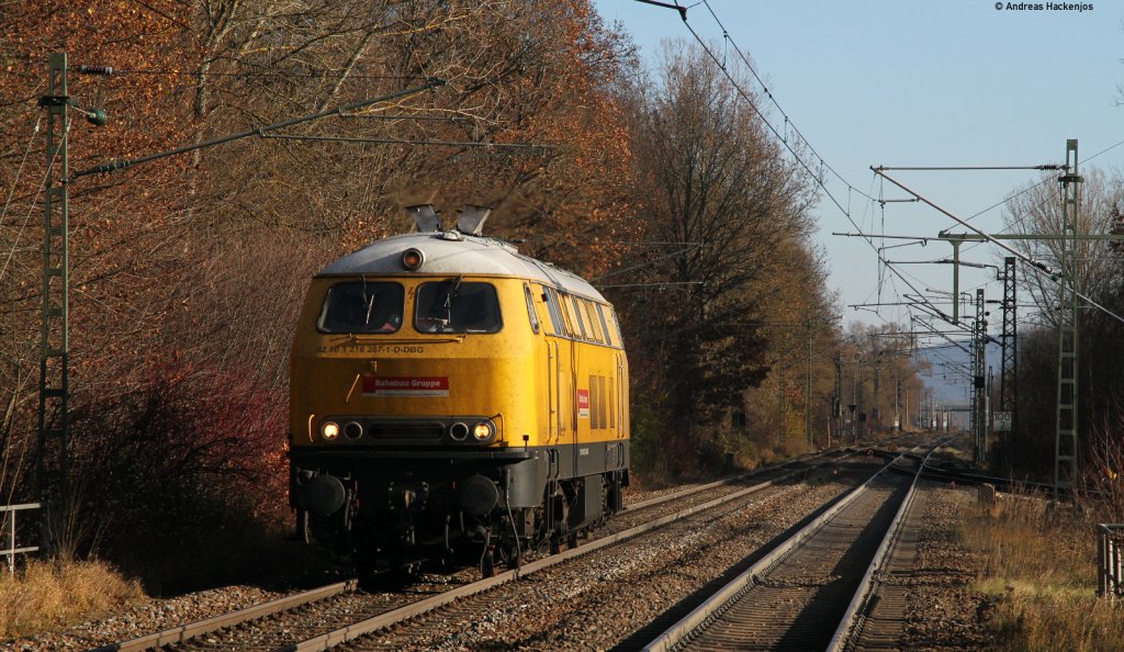 218 287-1 als Tfzf 94576 (Singen (Htw)-Karlsruhe Hbf) in Donaueschingen 17.11.11