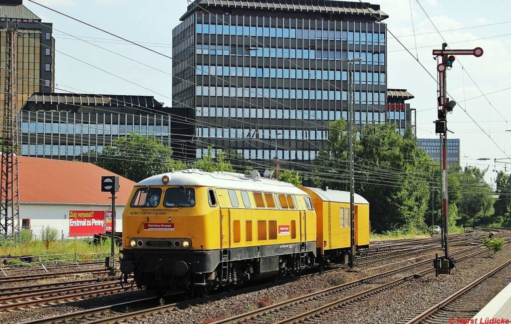 218 287-1 der DB Bahnbau-Gruppe am 18.07.2013 in Dsseldorf-Rath