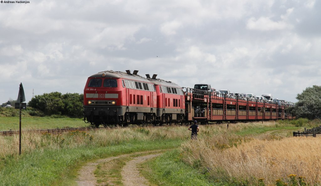 218 364-8 und 359-8 mit dem AS 1426 (Niebll-Westerland) bei Morsum 7.8.12
