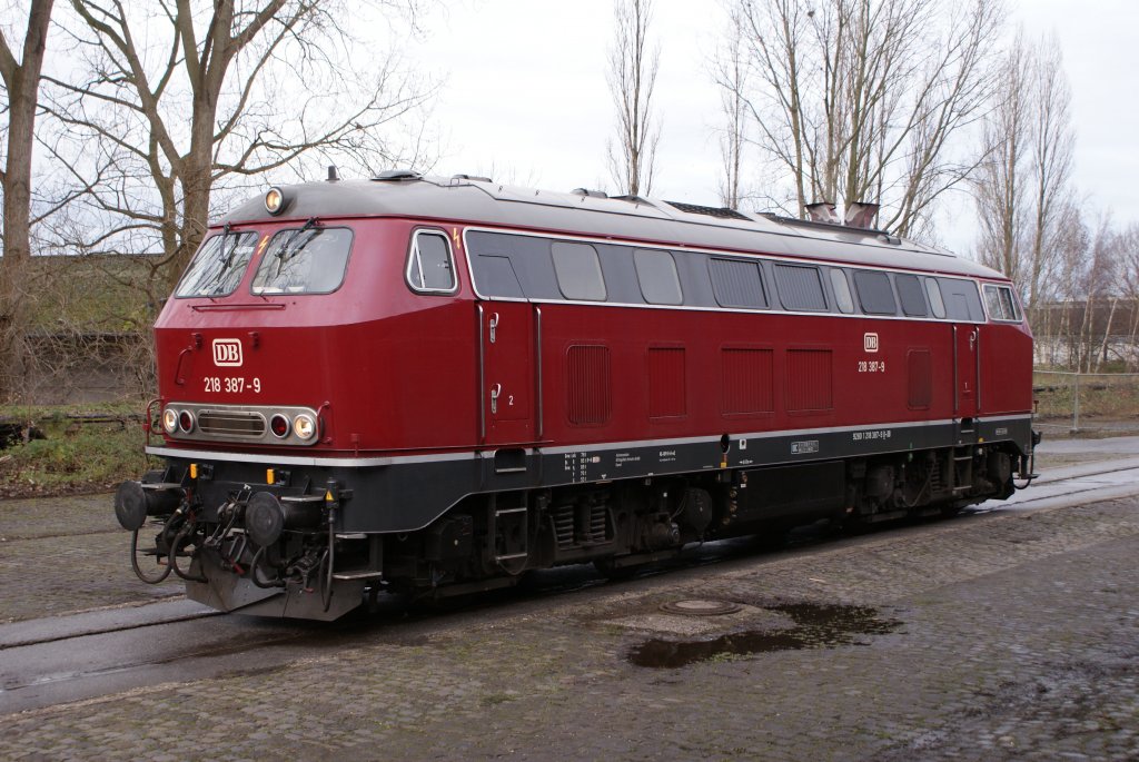 218 387-9 war am 06.12.2009 zum Bahnhofsfest in Kaldenkirchen abgestellt