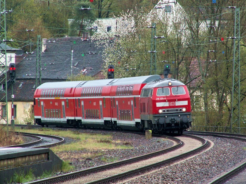 218 424 am 21.4.12 in Ottweiler als Ersatz RE fr einen 612