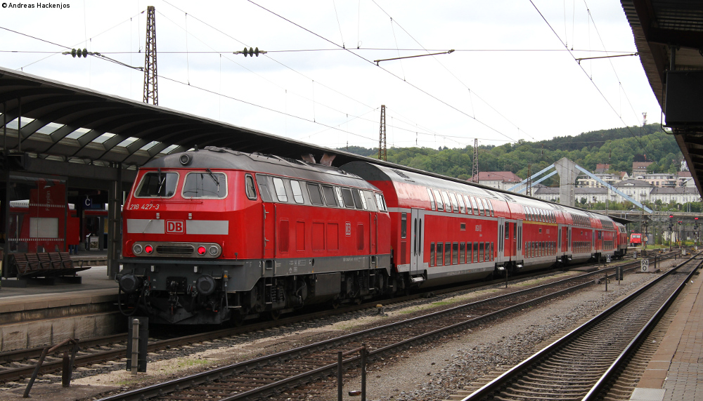 218 427-3 und 443-0 in Ulm Hbf 31.8.12
