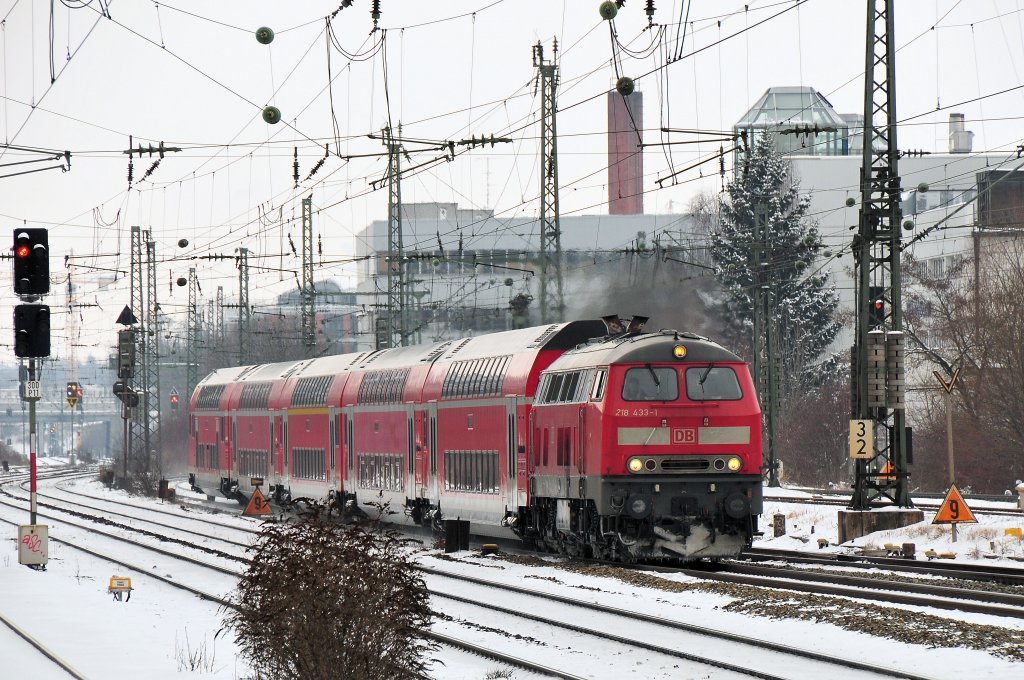 218 433 am 13.02.10 mit RB 27045 nach Mhldorf am Heimeranplatz