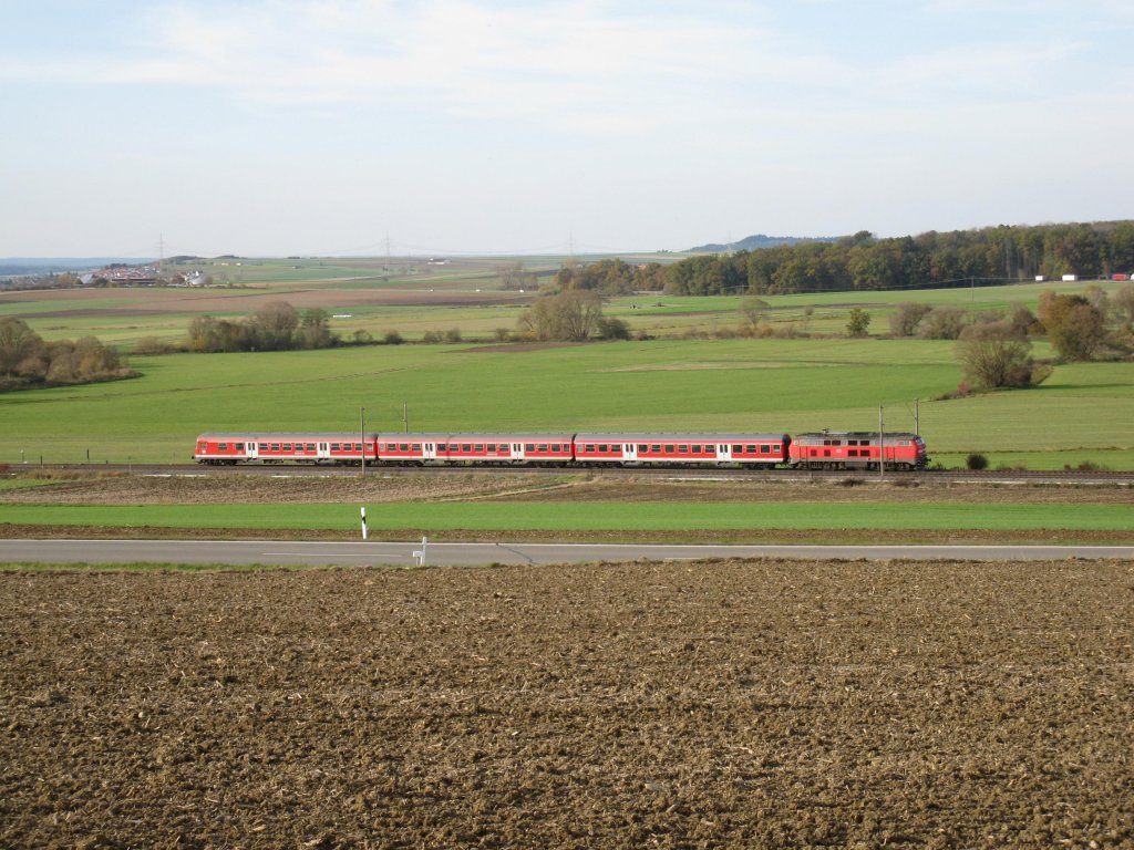 218 456-2 auf der Hhe von Gutmadingen aufgenommen am 27.10.09.