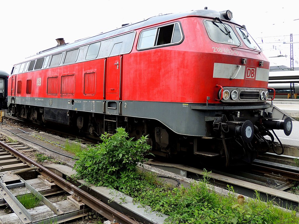 218 463-8 wartet in Mnchen-Hbf. auf weitere Einstze; 130607