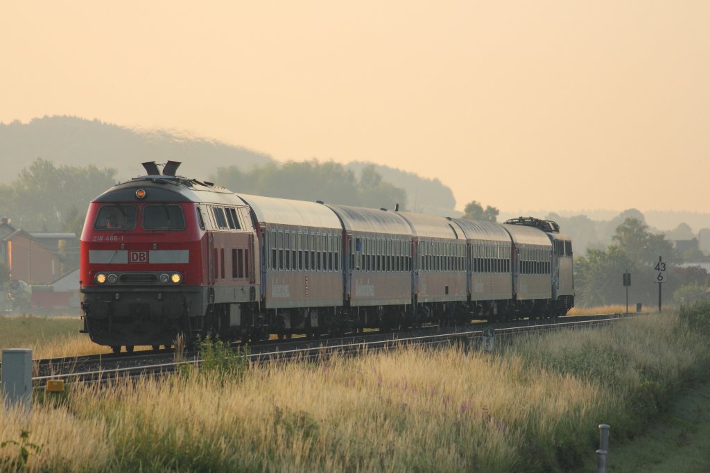 218 466-1 DB + 115 509-2 DB mit SDZ bei Horb am 26.06.2012.