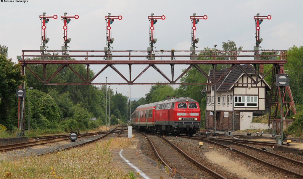 218 474-5 mit dem RE 14067 (Hannover Hbf-Bad Harzburg) bei der Einfahrt Bad Harzburg 9.8.12