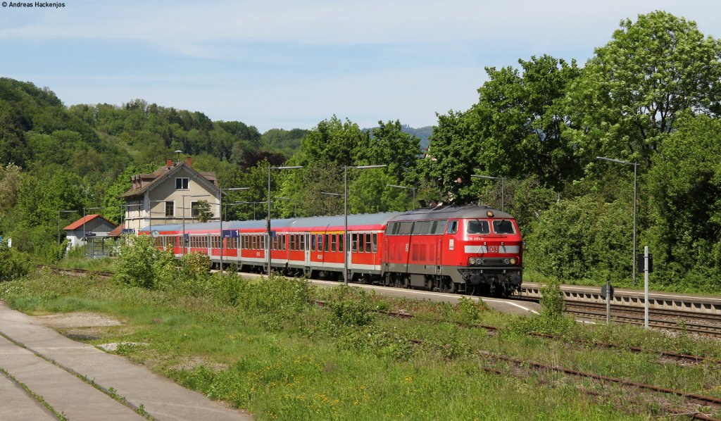 218 481-0 mit dem RE 20721 (Basel Bad Bf-Erzingen(Baden) in Wehr Brennet 17.5.12