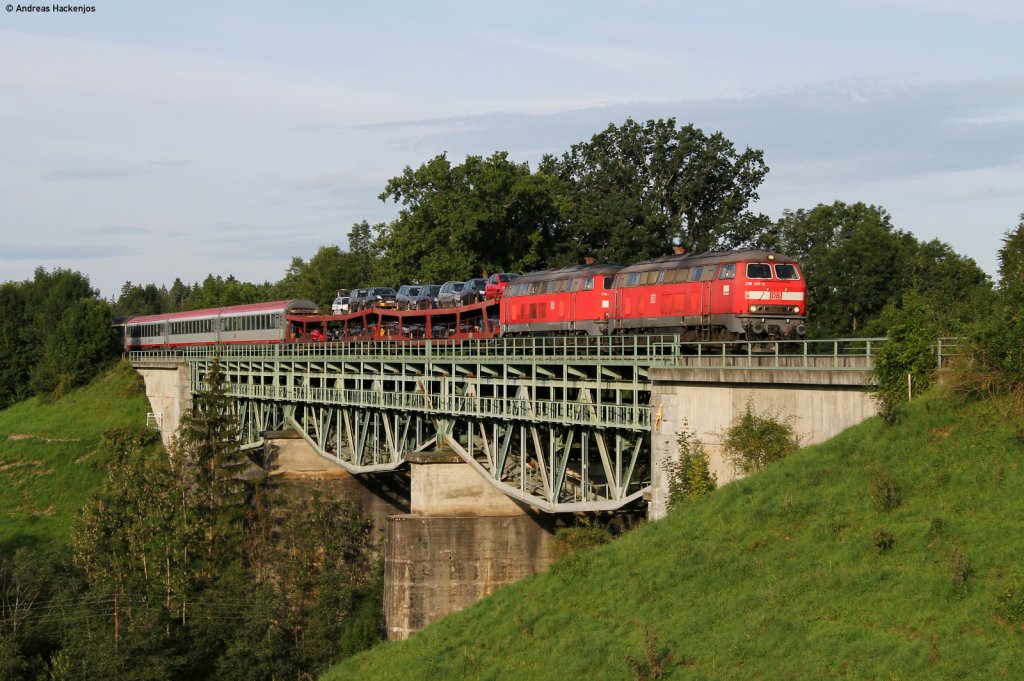 218 491-9 und 494-3 mit dem mit dem EN 88842 (???-???) bei Maria Thann 12.8.11