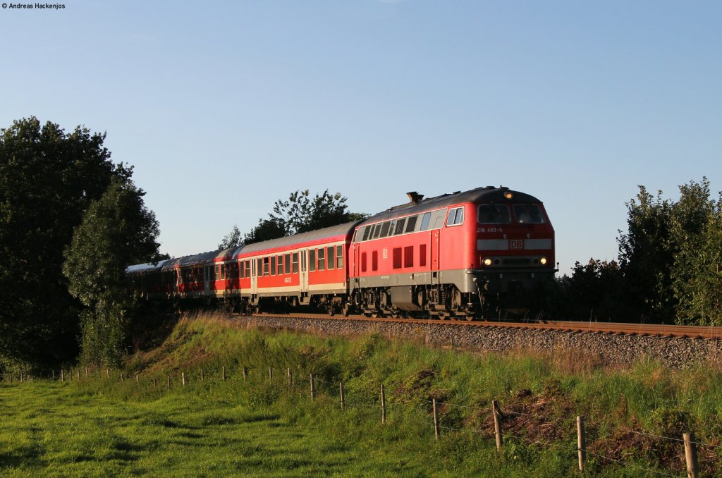 218 493-5 mit der RB 57546 (Augsburg Hbf-Lindau Hbf) bei Schwarzenberg 10.8.11