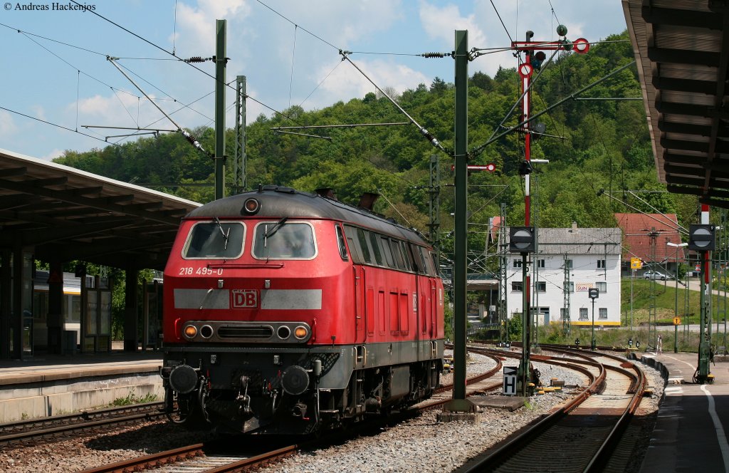 218 495-0 wartet in Horb auf den n�chsten RE 23.5.10
