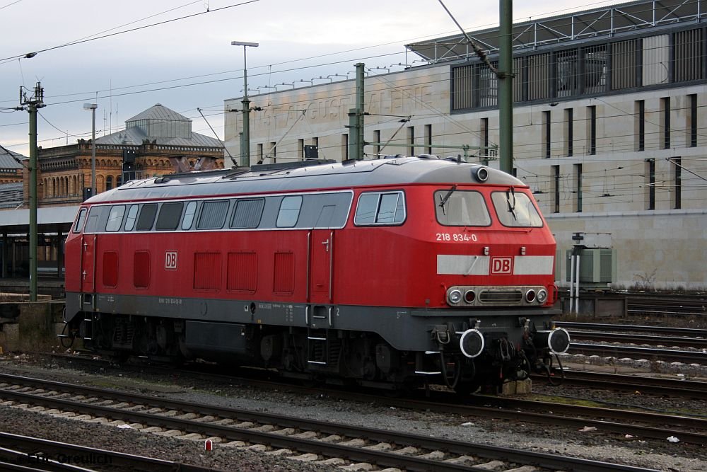 218 834 im Bahnhofsvorfeld von Hannover HBF