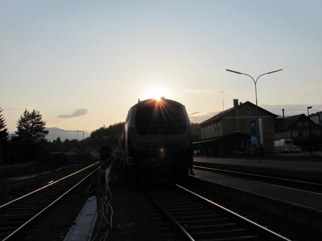 218.117 steht ebenfalls am Bahnhof Wies Eibiswald fr Ihren nchsten Einsatz am Montag bereit. 20.08.2011.