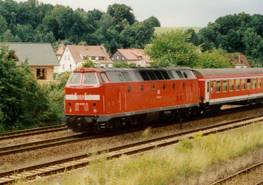 219 029-6 mit einer RB von Eisenach nach Eisfeld in Wernshausen scan Bild (Rene)