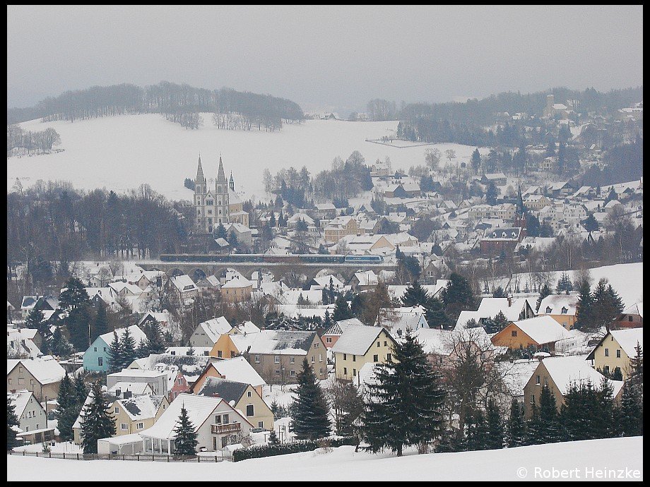 223 062 der Arriva am 13.02.2010 mit einem Sonderzug der Schwarzenberger und Chemnitzer nach Zittau in Schwirgiswalde