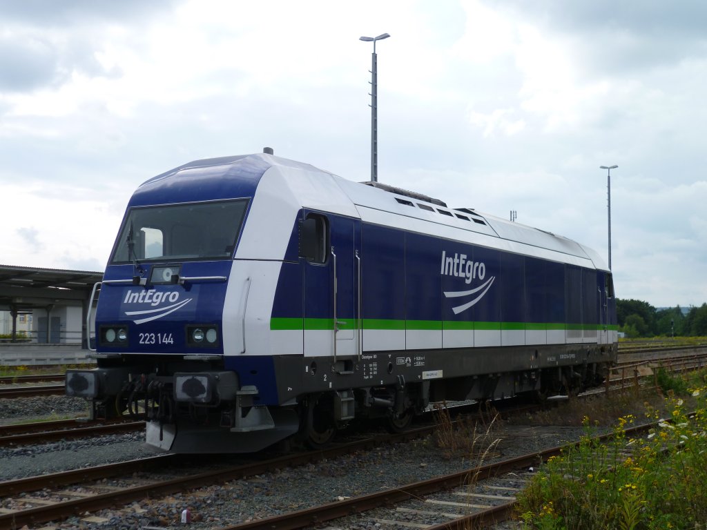 223 144 (PRESS) war am 13.08.11 im Arbeitszug Einsatz. Gesehen in Plauen/V. oberer Bahnhof. 

