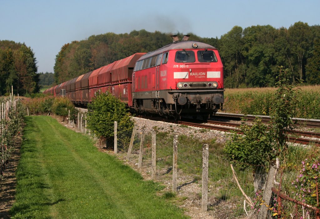 225 009-0 mit dem Roberger Kiezug, Brugg, 23.09.10