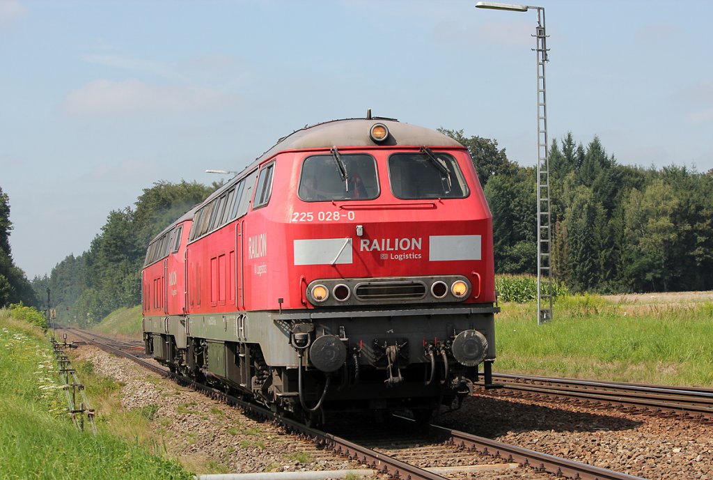 225 028-0 und 225 117 in Tling am 01.08.2011