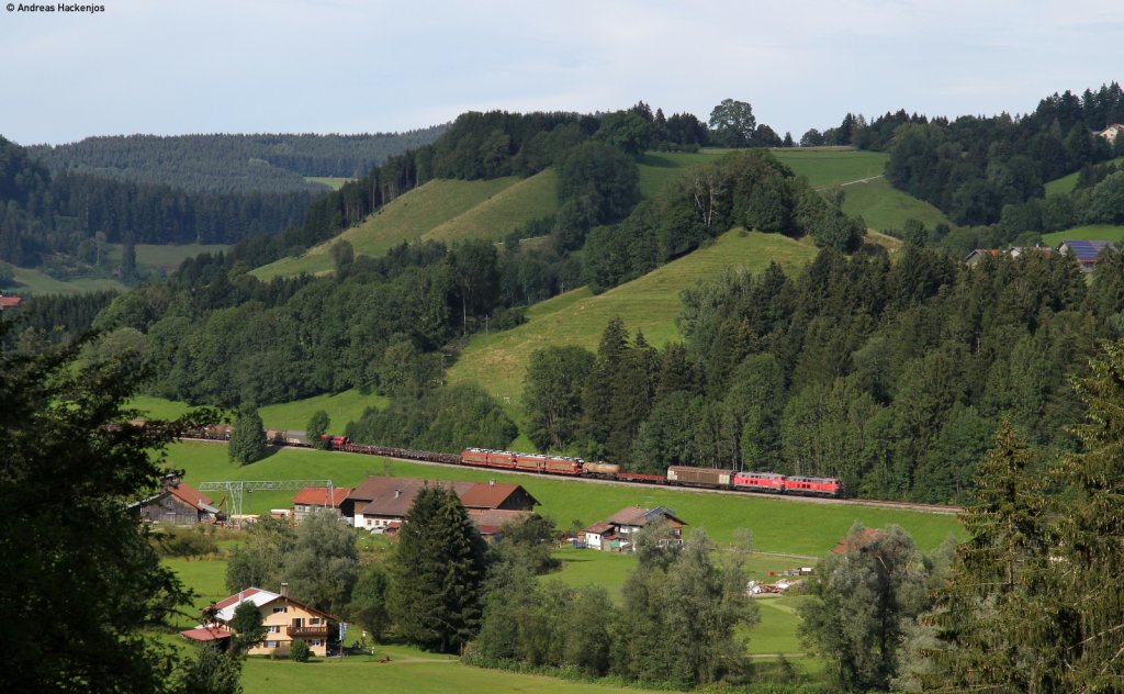 225 073-4 und 030-2 mit dem umgeleitenen FS 45197 bei Obertalhofen 11.8.11