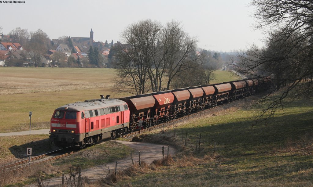 225 802-8 mit dem EK 55908 (Einsiedlerhof-Rammelsbach Steinbruch) bei Steiwenden 2.4.13