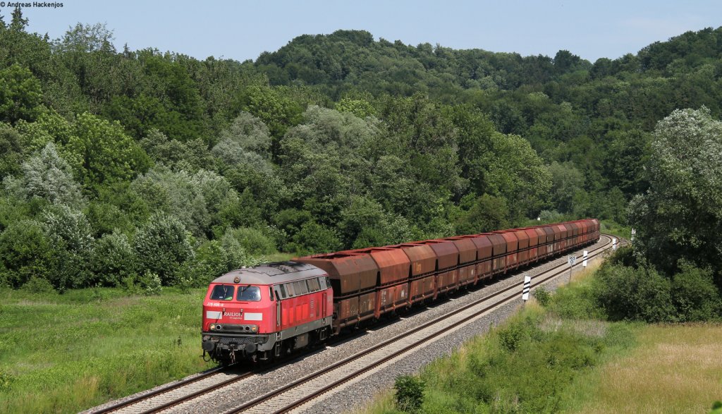 225 806-9 mit dem GM 61815 (Roberg-Friedrichshafen Gbf) bei Durlesbach 18.6.12