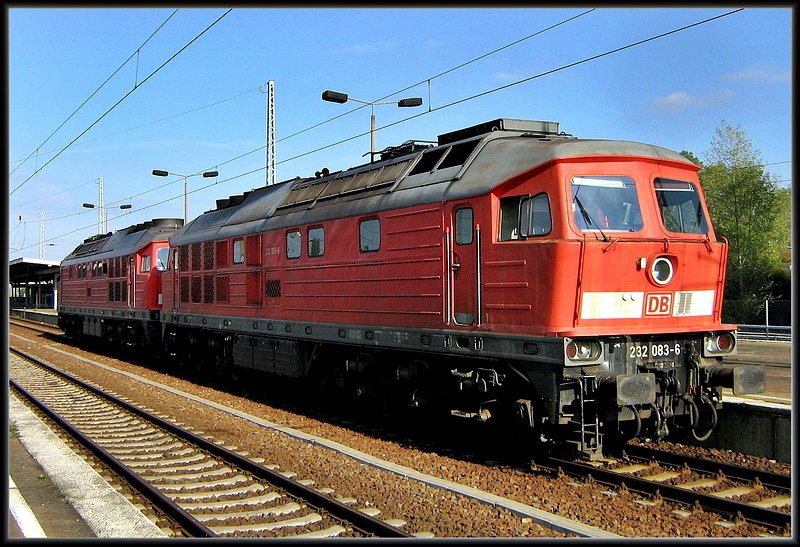 232 083-6 und 232 414-3 im Bhf Sch�nefeld.  am 27.09.08 