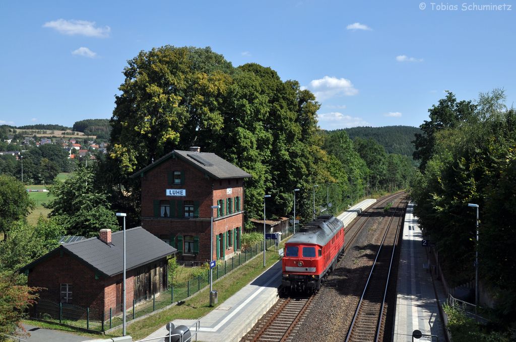 232 252 als LZ Fahrt am 15.08.2012 bei der Durchfahrt in Luhe