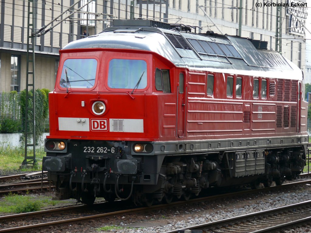 232 262-6 als Lz beim Betriebshalt in Regensburg, 11.08.2010