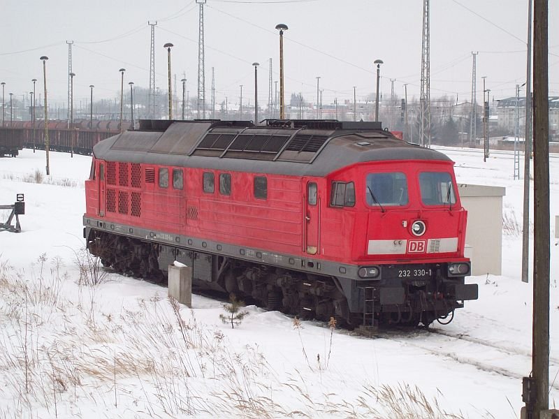 232 330-1 abgestellt am 07.02.2010 in Angermnde