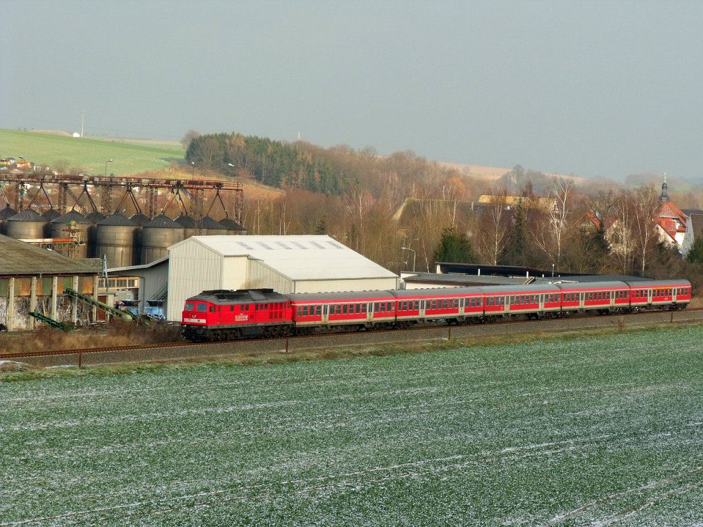 232-413 mit RE Altenburg-Erfurt Hbf am 13.12.09 bei Schmlln/Thr.