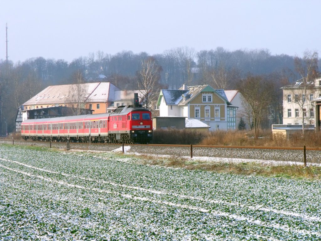 232-413 mit RE Erfurt-Altenburg bei Schmlln/Thr. am 13.12.09