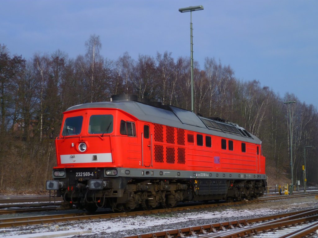 232 569-4 stand am 15.01.13 in Marktredwtiz.