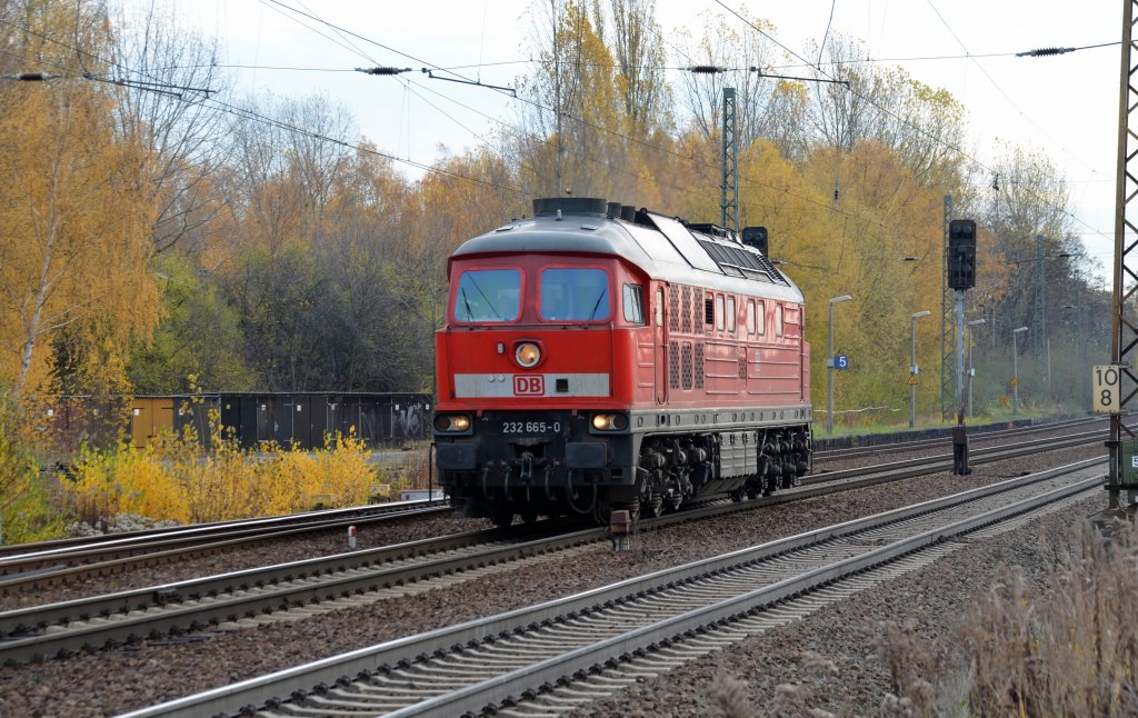 232 665 kam am 10.11.12 Lz durch Leipzig-Thekla und fuhr weiter Richtung Mockau.