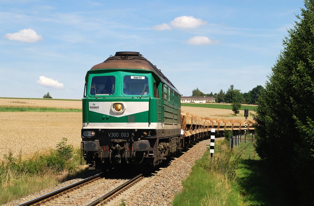 232 684 (V300 003) der Wismut bei Frankenau (23.07.2012)