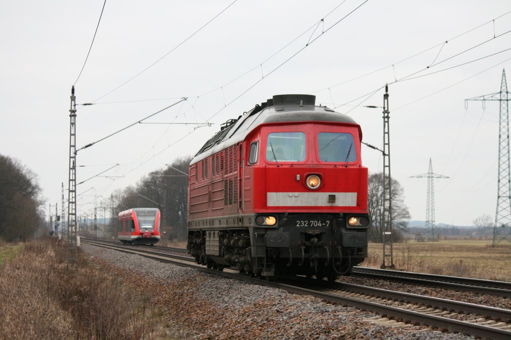 232 704-7 am 07.02.2011 auf dem sdlichen Berliner Aussenring
