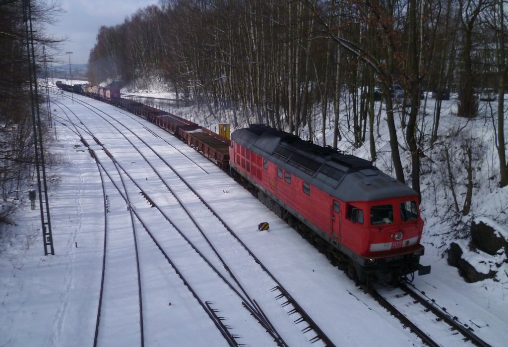 233 373-0 bei der Ausfahrt in Marktredwitz am 15.03.13 Richtung Cheb